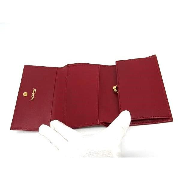 Yves Saint Laurent Leather Trifold Wallet Coin Purse — view 4