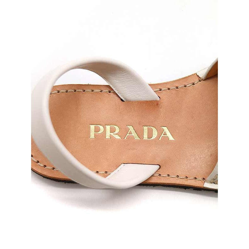 Prada Leather Sandals White 36 1 2 — view 5