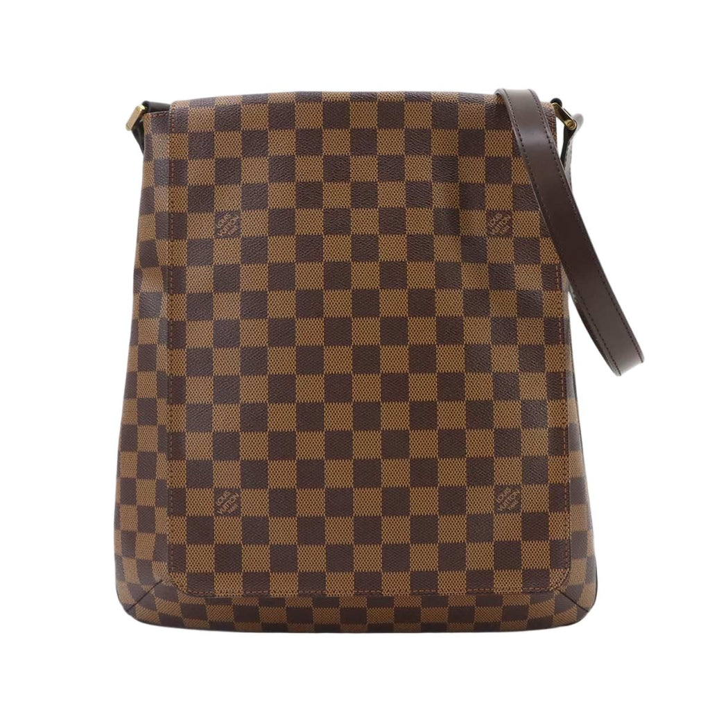 Louis Vuitton Damier Musette Shoulder Bag Ebene Brown Gold