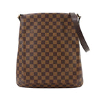 Louis Vuitton Damier Musette Shoulder Bag Ebene Brown Gold