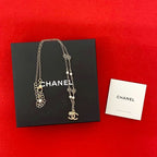 Chanel Coco Mark Faux Pearl Chain Necklace Pendant 23CK