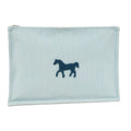 Hermes Caval Flat Pouch GM Canvas Light Blue Loafer