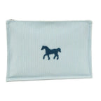 Hermes Caval Flat Pouch GM Canvas Light Blue Loafer