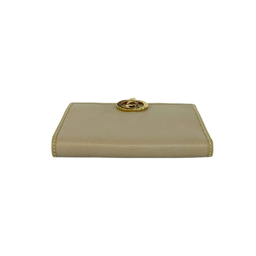 Gucci Vintage GG Logo Leather Bifold Wallet Beige — view 6