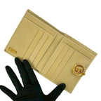 Gucci Vintage GG Logo Leather Bifold Wallet Beige — view 7