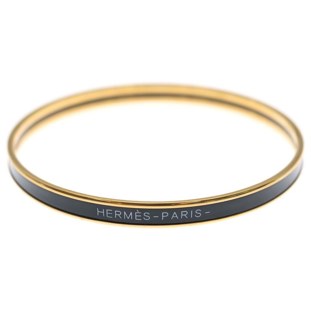 Hermes Uni Bangle Bracelet Black Gold
