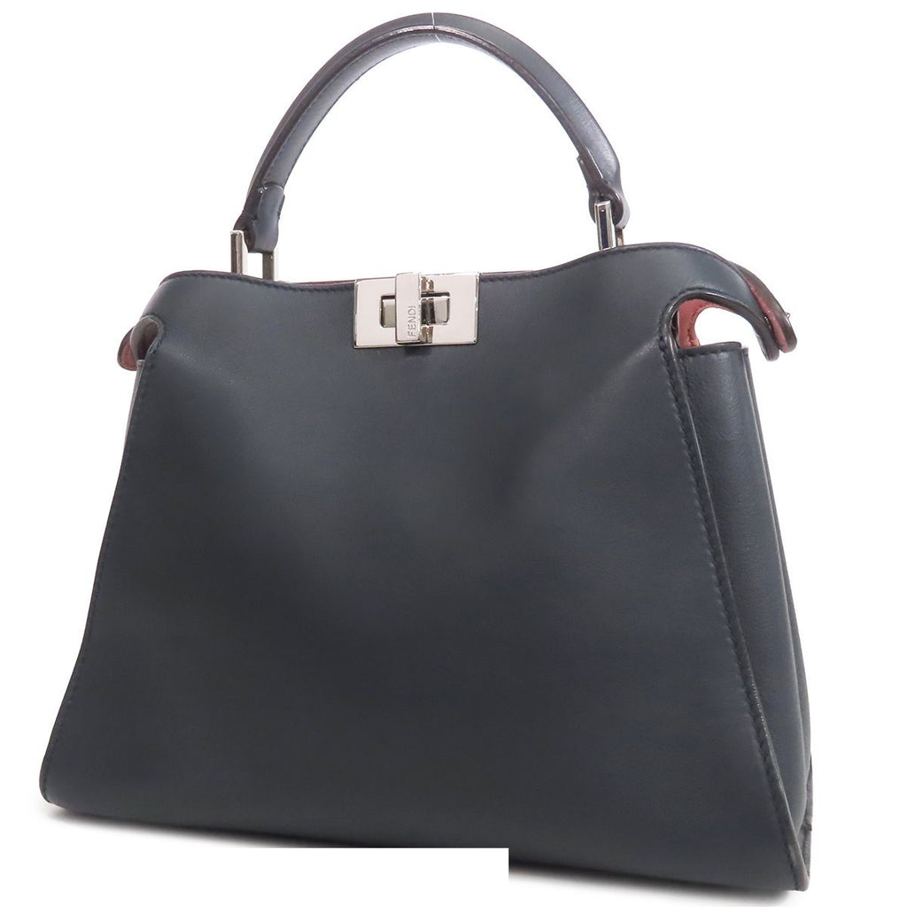 Fendi Peekaboo Navy Leather 2-Way Shoulder Bag — view 2