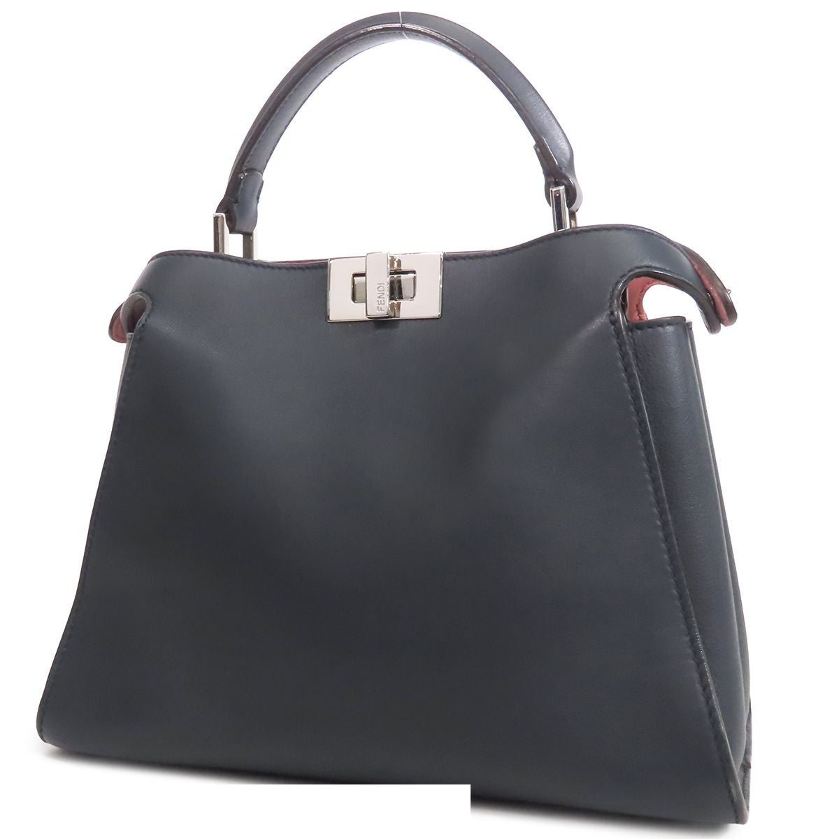 Fendi Peekaboo Navy Leather 2-Way Shoulder Bag — view 2