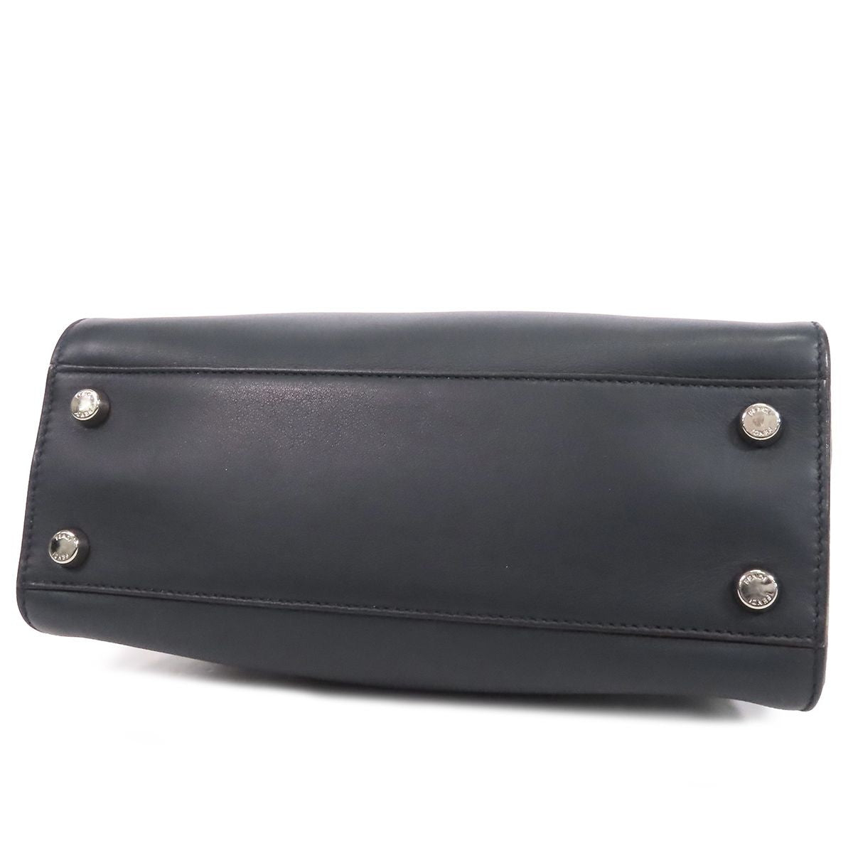 Fendi Peekaboo Navy Leather 2-Way Shoulder Bag — view 3