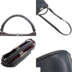Fendi Peekaboo Navy Leather 2-Way Shoulder Bag — view 4