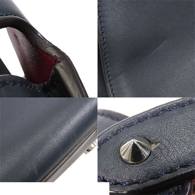 Fendi Peekaboo Navy Leather 2-Way Shoulder Bag — view 5