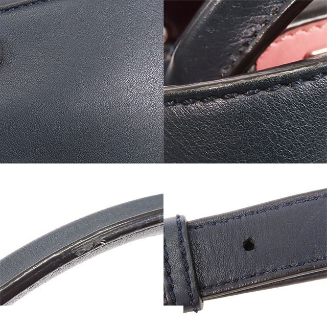 Fendi Peekaboo Navy Leather 2-Way Shoulder Bag — view 6