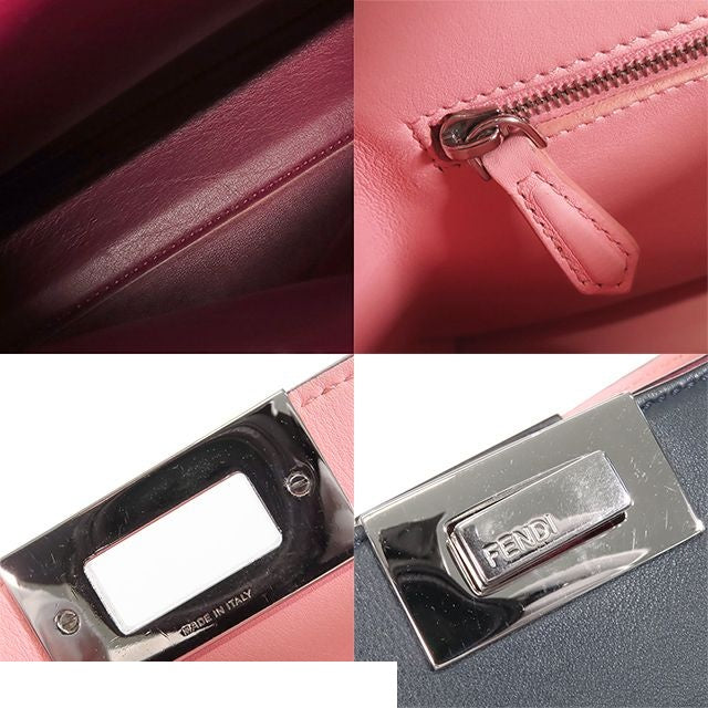 Fendi Peekaboo Navy Leather 2-Way Shoulder Bag — view 8