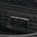 Prada Handbag Triangle Logo Black Nylon B — view 4