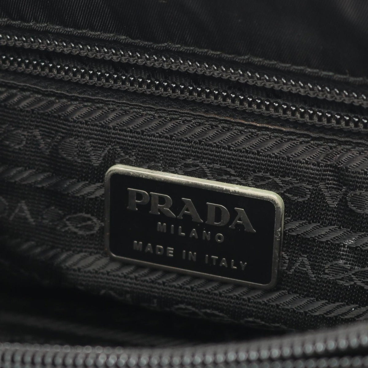 Prada Handbag Triangle Logo Black Nylon B — view 4