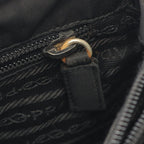 Prada Handbag Triangle Logo Black Nylon B — view 6