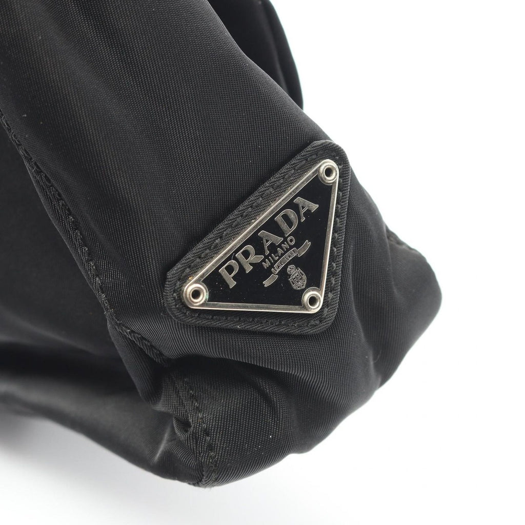 Prada Handbag Triangle Logo Black Nylon B — view 7