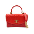 Chanel CC Lambskin Orange Shoulder Bag Gold