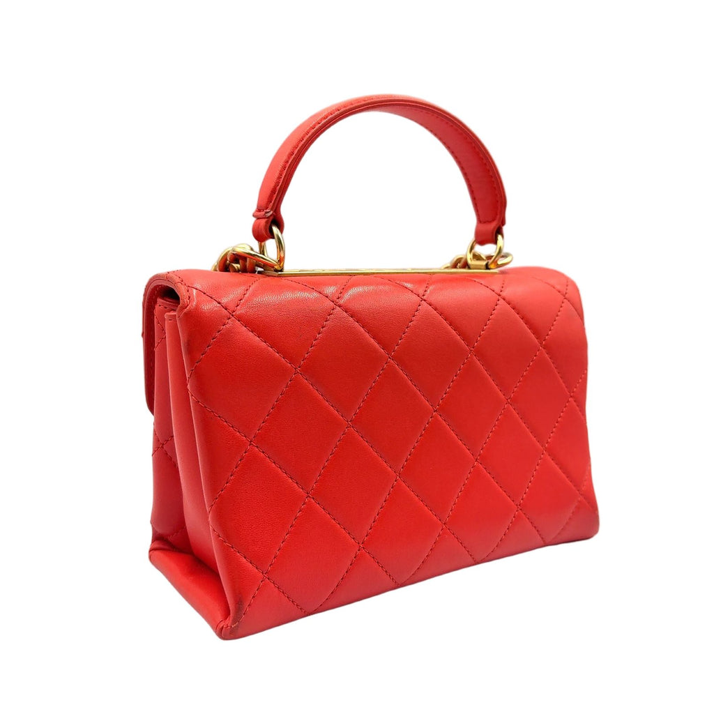 Chanel CC Lambskin Orange Shoulder Bag Gold — view 2