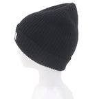 Celine Wool Logo Patch Knit Cap Beanie Black TU — view 2