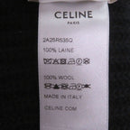 Celine Wool Logo Patch Knit Cap Beanie Black TU — view 7