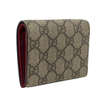 Gucci Cherry GG Supreme Leather Beige Red Bifold Wallet Gold — view 2