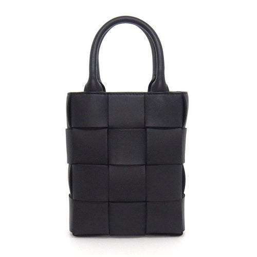 Bottega Veneta Shoulder Bag Cassette Mini Tote Black Lambskin Gold