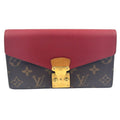 Louis Vuitton Portefeuille Pallas Monogram Initials Leather Brown Red Bifold