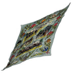 Hermes Scarf Pleated Silk Chantilly Racetrack Gray — view 2