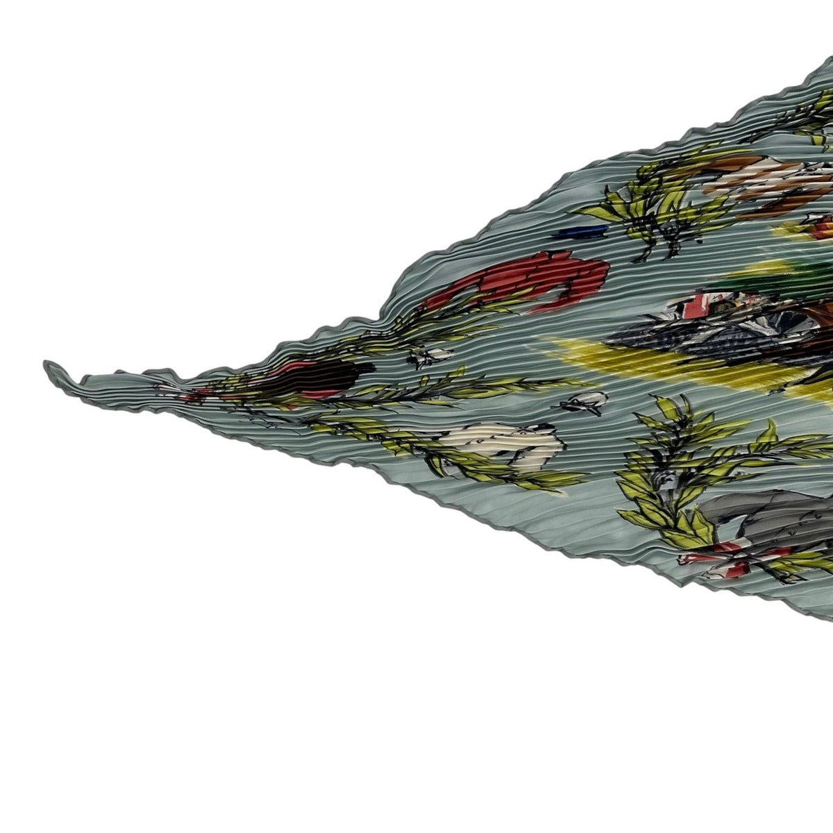 Hermes Scarf Pleated Silk Chantilly Racetrack Gray — view 3
