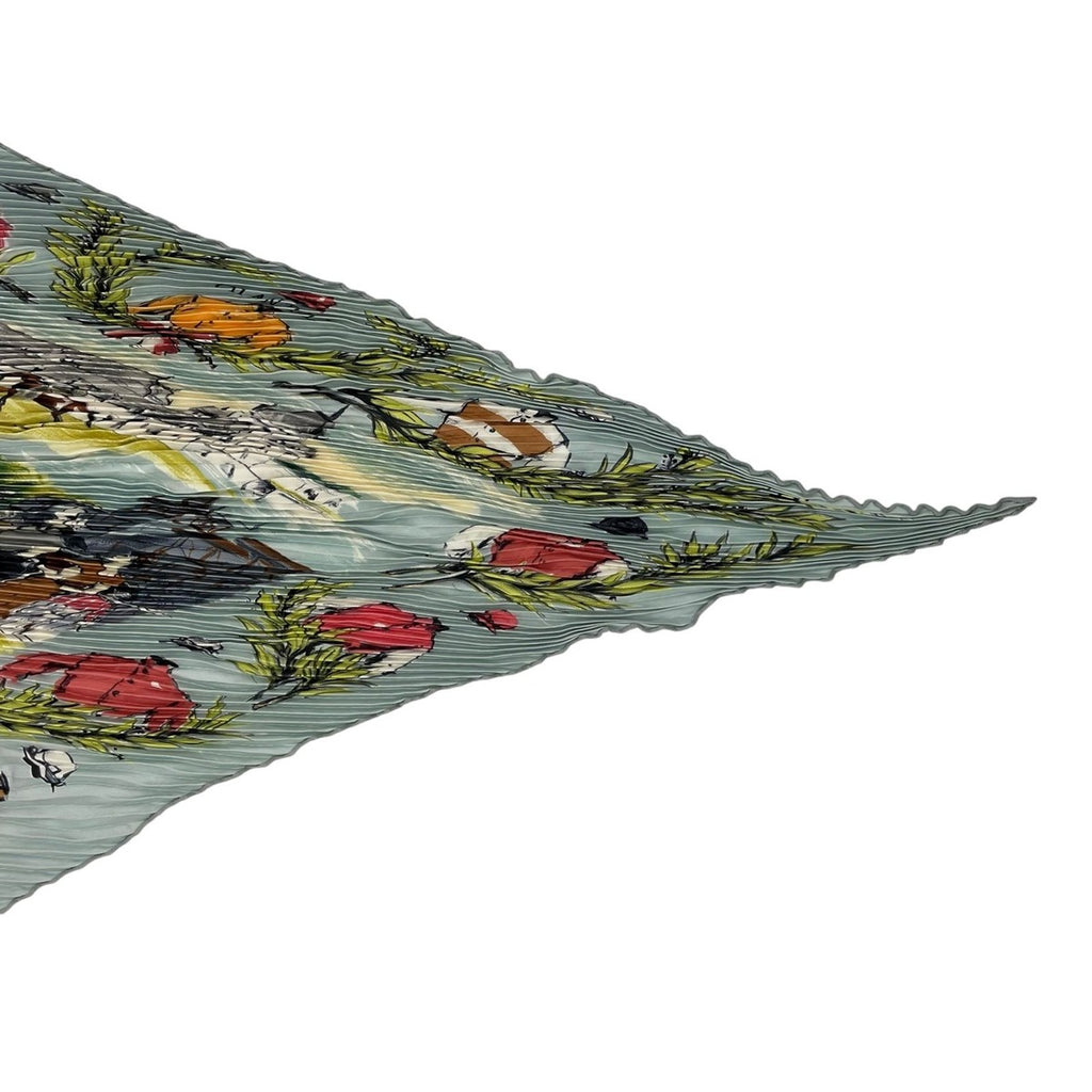 Hermes Scarf Pleated Silk Chantilly Racetrack Gray — view 5