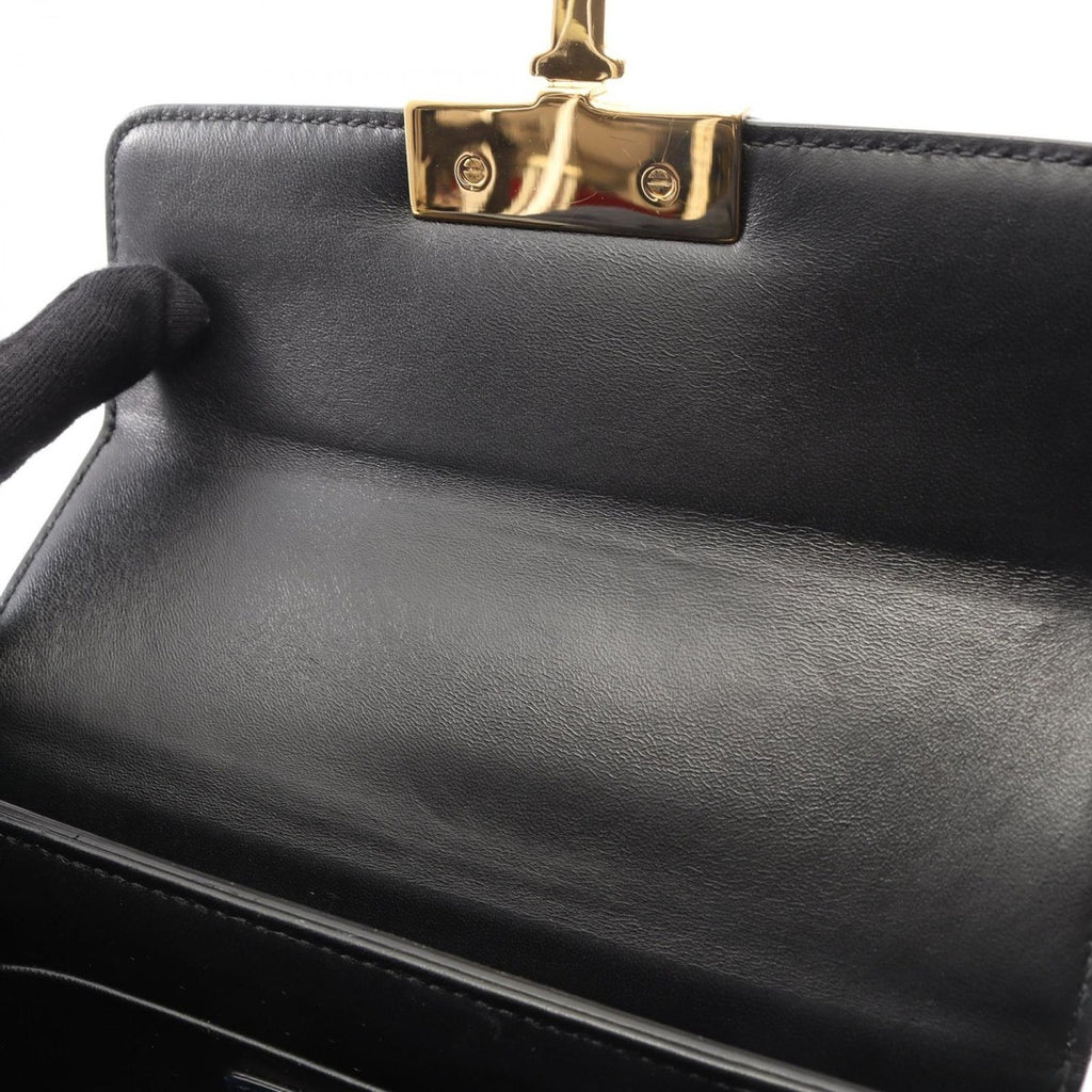 Dior Shoulder Bag 30 Montaigne Box Navy Black Leather — view 5