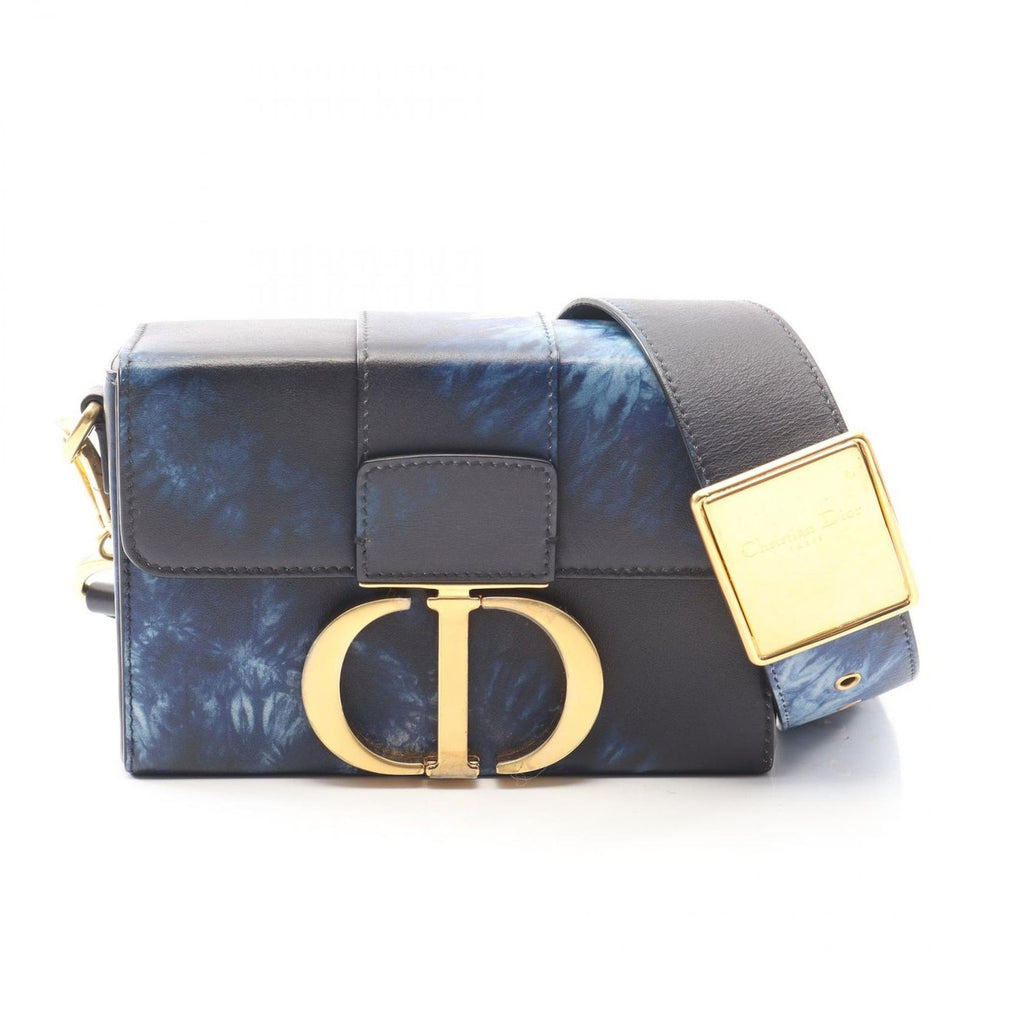 Dior Shoulder Bag 30 Montaigne Box Navy Black Leather