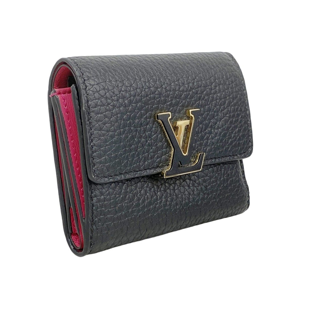 Louis Vuitton Trifold Wallet Taurillon Portefeuille Capucines XS Noir — view 2