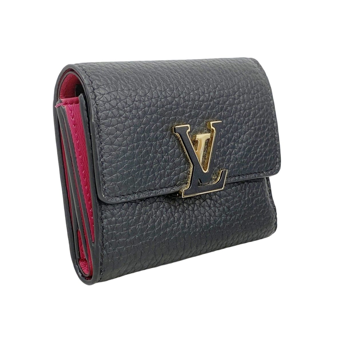 Louis Vuitton Trifold Wallet Taurillon Portefeuille Capucines XS Noir — view 2