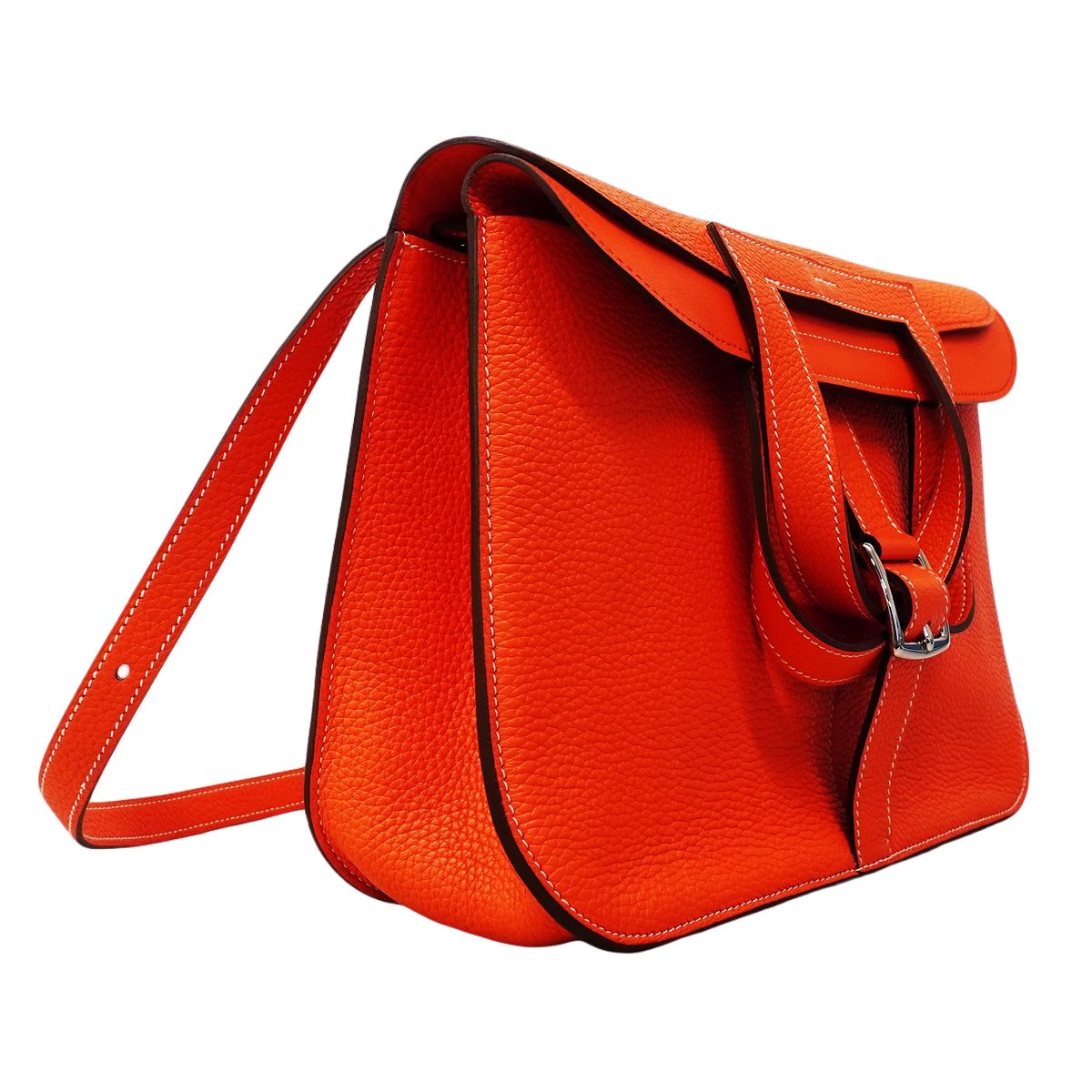Hermes Handbag Halzan 31 Taurillon Clemence Capucines Silver 2-Way — view 2