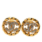 Chanel CC Logo Round Earrings