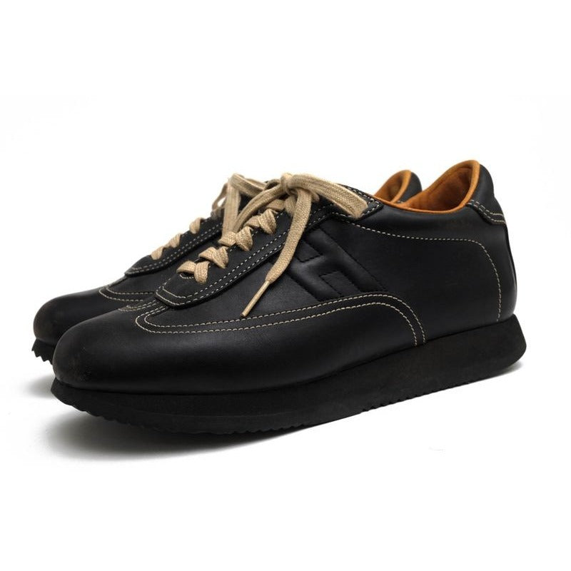 Hermes Shoes Sneakers Low Cut Women Leather Black Quick