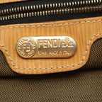 Fendi Backpack Pecan Black Khaki Natural Canvas Leather Beige Brown — view 4