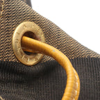 Fendi Backpack Pecan Black Khaki Natural Canvas Leather Beige Brown — view 5