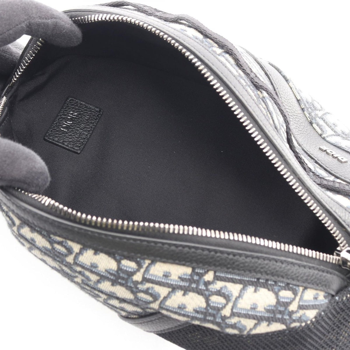 Dior Waist Bag Scarab Black Navy Canvas Leather Beige — view 3