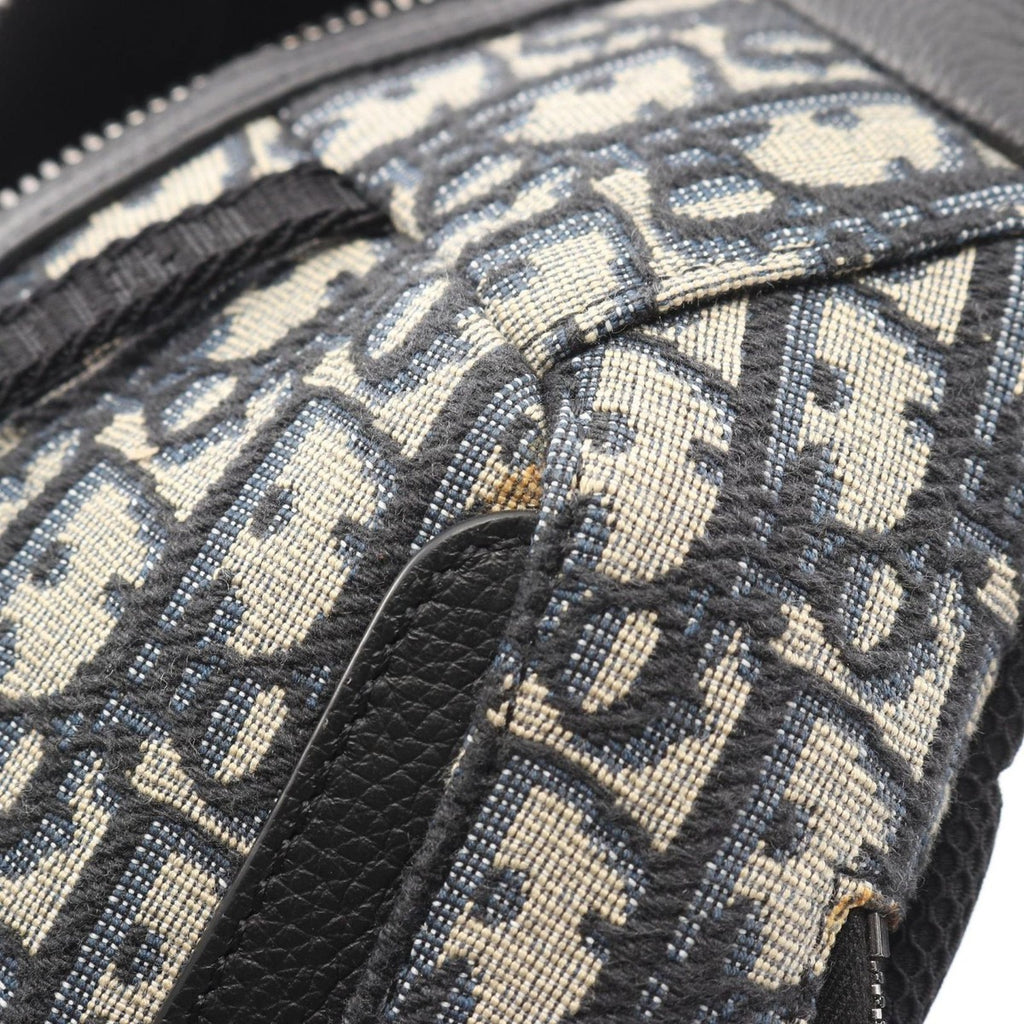 Dior Waist Bag Scarab Black Navy Canvas Leather Beige — view 6