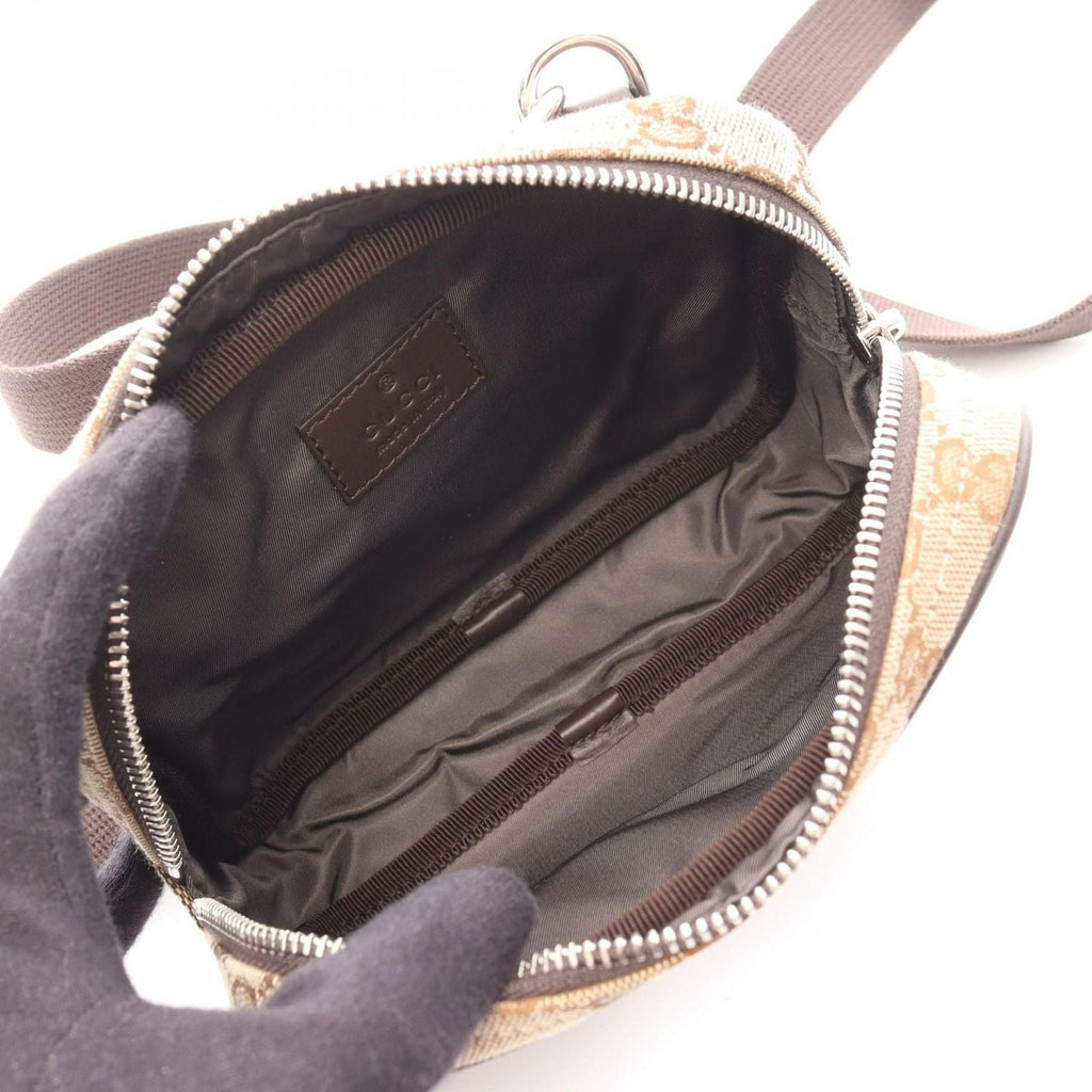 Gucci Shoulder Bag GG Canvas Mini Faeon 9750 Beige Leather — view 3