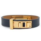 Hermes Asdoucle Bracelet Leather Black Gold T2