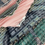 Hermes Scarf Pleated Silk Cuirs du Desert Leather Decoration Pink — view 7