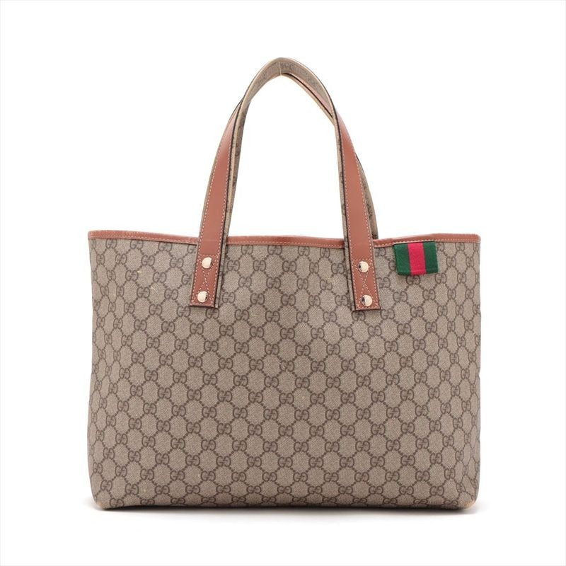 Gucci GG Supreme Tote Bag Brown