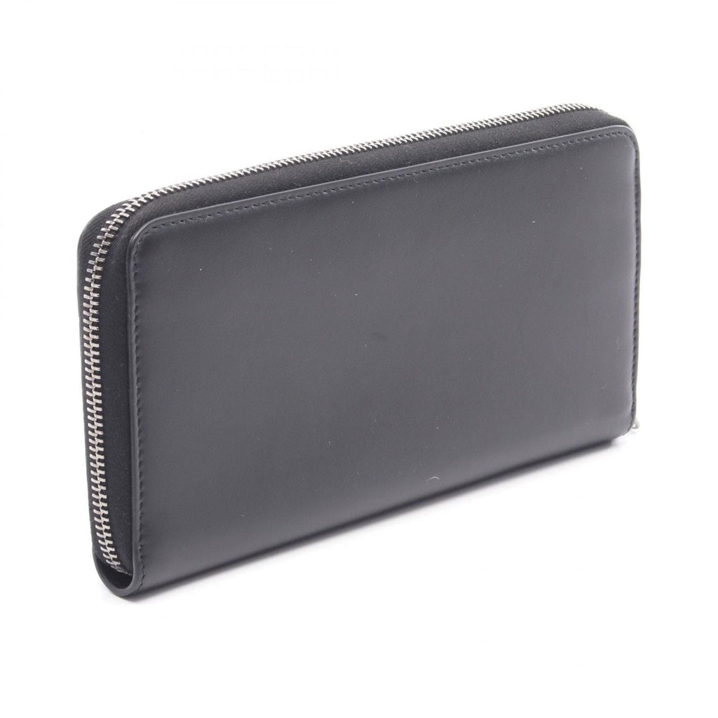 Dior Round Long Wallet Logo Black Gray Leather — view 2