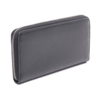 Dior Round Long Wallet Logo Black Gray Leather — view 2