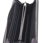 Dior Round Long Wallet Logo Black Gray Leather — view 3