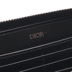 Dior Round Long Wallet Logo Black Gray Leather — view 4